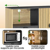 SoBuy FSB103-N bucătărie mobilă Salvaspazio, cabinet de bucătărie-bucătărie credenza și living cu compartiment cu microunde Ø6cm, 2 sertare, ușă lamelle, raft reglabil, picioare metalice, 107 × 40 × 85 cm
