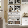 SoBuy FSB104-W Dulap de Pantofi cu Sertare și Rafturi Reglabile, Mobilier de Intrare – 80x35x82 cm, Alb
