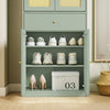 SoBuy FSB107-GR Armoire à Chaussures en Cannage avec Penderie Intégrée – 1 Tiroir, Meuble d'Entrée – 70×34×180 cm, Vert