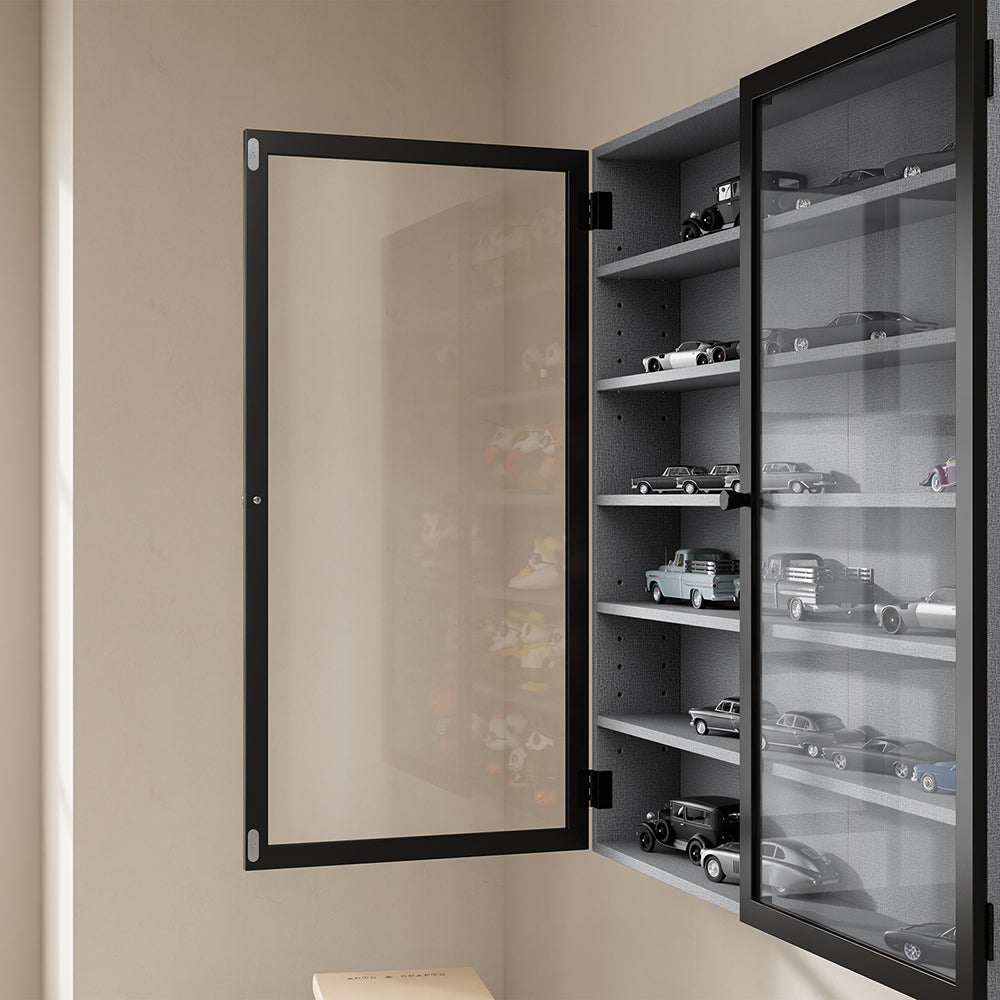 SoBuy FSB113-H-DG Armoire Murale 2 Portes avec Étagères Réglables – Meuble Rangement Suspendu pour Salle de Bain, WC et Cuisine – 80×12,2×80 cm, Charge 12 kg