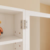 SoBuy FSB113-H-W Armoire Murale 2 Portes avec Porte Vitrée – Meuble Rangement Mural 5 Étagères Réglables, Étagère Suspendue Fine pour Salle de Bain, WC et Chambre – 80×12×80 cm, Charge 12 kg