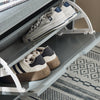 SoBuy FSR151-K-HG Banc à Chaussures avec Coussin Rembourré et 1 Abattant, Slim 24cm pour Entrée – 60x24x52 cm, Gris