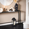 SoBuy FSB19-SCH Consolă Intrare, Mobilier Hol, Etajeră Spate Canapea – Blat Efect Marmură Neagră și Picioare Metalice – Stil Industrial Modern pentru Living, Birou, Dormitor – 120x20x65cm