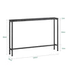 SoBuy FSB19-XL-SCH Consolă Intrare Hol Etajeră Spate Canapea – Blat cu efect de marmură neagră și Picioare Metalice – Stil Industrial Modern pentru Living, Birou, Dormitor – 120x20x80cm