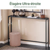 SoBuy FSB19-XL-SCH Consolă Intrare Hol Etajeră Spate Canapea – Blat cu efect de marmură neagră și Picioare Metalice – Stil Industrial Modern pentru Living, Birou, Dormitor – 120x20x80cm