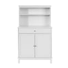 SoBuy Bucătărie pentru bucătărie mobilă Credenza cu vitrină albă L90*P40*A148 CM, FSB26-W