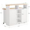 SoBuy FSB36-WN Buffet de Rangement avec Portes Coulissantes et Plan de Travail Extensible, Armoire de Cuisine, Meuble Multifonction 110×66×97 cm