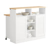 SoBuy FSB36-WN Buffet de Rangement avec Portes Coulissantes et Plan de Travail Extensible, Armoire de Cuisine, Meuble Multifonction 110×66×97 cm