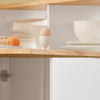 SoBuy FSB36-WN Buffet de Rangement avec Portes Coulissantes et Plan de Travail Extensible, Armoire de Cuisine, Meuble Multifonction 110×66×97 cm