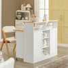 SoBuy FSB36-WN Buffet de Rangement avec Portes Coulissantes et Plan de Travail Extensible, Armoire de Cuisine, Meuble Multifonction 110×66×97 cm