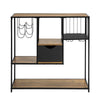SoBuy Consola de bucătărie consolă de intrare tabel lateral cu 3 rafturi, 1 sertar, 1 suport de robinet și 2 stil industrial Carbeds L100xp33xa95 cm, FSB56-F