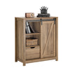 SoBuy Sideboard cu ușă glisantă, suport pentru încălțăminte cu hambar, mobilier de intrare, garderobă multifuncțională, maro deschis, FSB59-Br.
