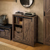 SoBuy Sideboard cu ușă glisantă, suport de încălțăminte cu hambar, mobilier de intrare, garderobă multifuncțională, FSB59-N
