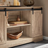 SoBuy FSB60-E Buffet Meuble de Rangement avec Porte de Grange Coulissante, Commode Multifonction pour Entrée Salon Cuisine – 120x40x70 cm