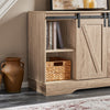 SoBuy FSB60-E Buffet Meuble de Rangement avec Porte de Grange Coulissante, Commode Multifonction pour Entrée Salon Cuisine – 120x40x70 cm