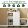 SoBuy FSB62-W Dulap de Hol cu Spațiu Integrat pentru Pantofi – 2 Uși Glisante – Hol Organizat – 70x37x87 cm Alb