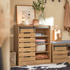 Pre-vânzare SoBuy FSB65-N Bufet Dulap de depozitare cu ușă glisantă tip hambar, Comodă multifuncțională pentru hol living bucătărie – 80x35x90 cm