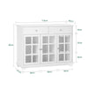 SoBuy Bucătărie bucătărie bucătărie bucătărie cu ușă de sticlă credință alb bufet119x40x90cm fsb77-w