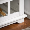 SoBuy Bucătărie bucătărie bucătărie bucătărie cu ușă de sticlă credință alb bufet119x40x90cm fsb77-w
