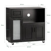 SoBuy Credenza cu roți mobile pentru microunde de bucătărie cu 1 sertar, 3 uși garderobă de bucătărie 89x40x89cm FSB78-SHCH