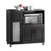 SoBuy Credenza cu roți mobile pentru microunde de bucătărie cu 1 sertar, 3 uși garderobă de bucătărie 89x40x89cm FSB78-SHCH