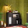 SoBuy Credenza cu roți mobile pentru microunde de bucătărie cu 1 sertar, 3 uși garderobă de bucătărie 89x40x89cm FSB78-SHCH
