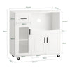 SoBuy Credenza cu roți mobile pentru microunde de bucătărie cu 1 sertar, 3 uși garderobă de bucătărie 89x40x89cm FSB78-W