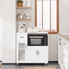 SoBuy Credenza cu roți mobile pentru microunde de bucătărie cu 1 sertar, 3 uși garderobă de bucătărie 89x40x89cm FSB78-W