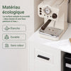 SoBuy FSB78-W Desserte à roulettes, Îlot Central avec Roues, Meuble de Rangement pour Cuisine, Support Micro-Ondes, Desserte Mobile pour Salle à Manger et Bureau à Domicile 88,5 x 40 x 89 cm Blanc