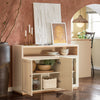 SoBuy Bufet Credenza cu 3 uși Cabinet Cabinet Cabinet Low Bass TV bej 120x40x85cm FSB80-MI
