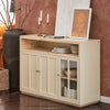 SoBuy Bufet Credenza cu 3 uși Cabinet Cabinet Cabinet Low Bass TV bej 120x40x85cm FSB80-MI