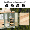 SoBuy FSB81-GR Bufet Bucătărie 120 cm – Nișă Cuptor cu Microunde, 8 Sticle, Uși Vitrate, Lemn Masiv – Verde