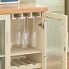 SoBuy Buffet Credenza cu 2 uși în bucătărie mobilă mobilă cu microunde mobilă 120x40x90cm FSB81-MI