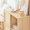 SoBuy FSB87-N Bufet Mobilier de Depozitare cu 2 Uși Glisante, Comodă Multifuncțională pentru Hol Sufragerie Bucătărie – 80x35x87 cm, Natural