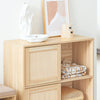 SoBuy FSB87-N Bufet Mobilier de Depozitare cu 2 Uși Glisante, Comodă Multifuncțională pentru Hol Sufragerie Bucătărie – 80x35x87 cm, Natural