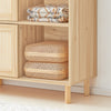 SoBuy FSB87-N Bufet Mobilier de Depozitare cu 2 Uși Glisante, Comodă Multifuncțională pentru Hol Sufragerie Bucătărie – 80x35x87 cm, Natural