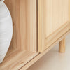 SoBuy FSB87-N Bufet Mobilier de Depozitare cu 2 Uși Glisante, Comodă Multifuncțională pentru Hol Sufragerie Bucătărie – 80x35x87 cm, Natural