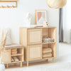 SoBuy FSB87-N Bufet Mobilier de Depozitare cu 2 Uși Glisante, Comodă Multifuncțională pentru Hol Sufragerie Bucătărie – 80x35x87 cm, Natural