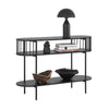SoBuy FSB90-SCH Console d'Entrée Console avec Rangement Meuble de Couloir Multifonction Design Industriel Moderne pour Entrée, Salon ou Bureau Meuble Noir L110cm x P39cm x H76cm
