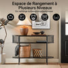 SoBuy FSB90-SCH Console d'Entrée Console avec Rangement Meuble de Couloir Multifonction Design Industriel Moderne pour Entrée, Salon ou Bureau Meuble Noir L110cm x P39cm x H76cm
