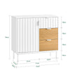 SoBuy FSB91-WN Bufet, Dulap de Depozitare cu 3 Sertare și 1 Ușă, Picioare Metalice, Comodă Multifuncțională pentru Hol, Living – 75x35x76 cm, Alb și Natur