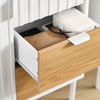 SoBuy FSB91-WN Bufet, Dulap de Depozitare cu 3 Sertare și 1 Ușă, Picioare Metalice, Comodă Multifuncțională pentru Hol, Living – 75x35x76 cm, Alb și Natur