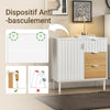 SoBuy FSB91-WN Bufet, Dulap de Depozitare cu 3 Sertare și 1 Ușă, Picioare Metalice, Comodă Multifuncțională pentru Hol, Living – 75x35x76 cm, Alb și Natur
