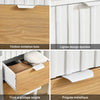 SoBuy FSB91-WN Bufet, Dulap de Depozitare cu 3 Sertare și 1 Ușă, Picioare Metalice, Comodă Multifuncțională pentru Hol, Living – 75x35x76 cm, Alb și Natur