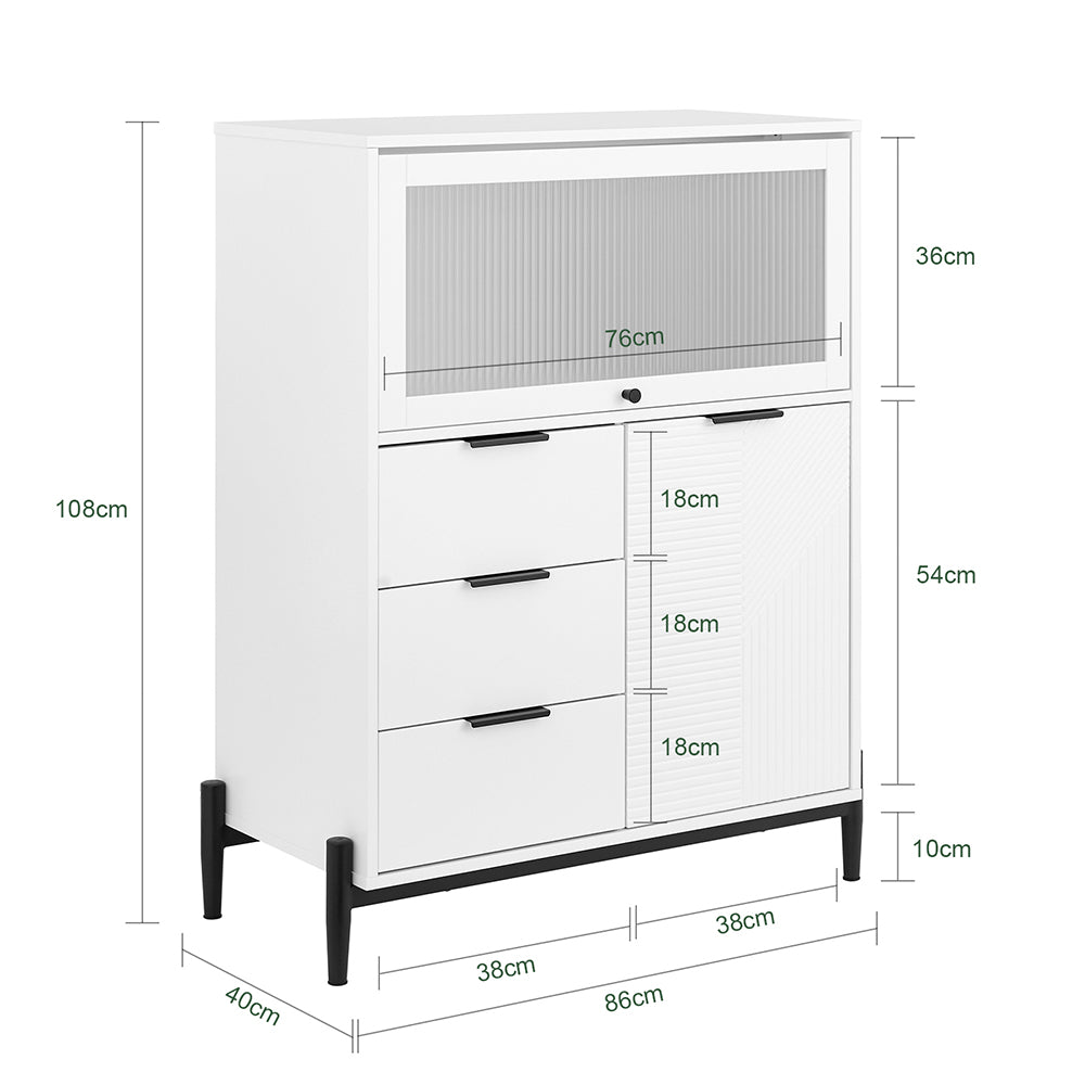 SoBuy FSB94-W Dulap de pantofi, Mobilier hol, Comodă, Dulap de depozitare