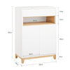 SoBuy FSB97-WN Bufet jos alb și bambus, 1 sertar, 2 uși și rafturi reglabile pentru hol, living sau bucătărie – 60x34x85 cm, sarcină 80kg