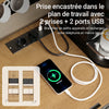 SoBuy FSB98-E-N Buffet de Cuisine – 2 Prises & 2 USB, Lampe LED, Niche Micro-Ondes, 60×40×170 cm