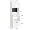 SoBuy FSB98-E-WG Buffet Cuisine avec 2 Prises électriques et 2 Ports USB 60×40×170 cm | Meuble de cuisine avec lampe LED à détection, pour micro-ondes, idéal studios et petits espaces, PB et MDF (E1)