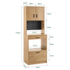 SoBuy FSB98-N Bufet Bucătărie Industrial 170 cm – Nișă Cuptor cu microunde, Depozitare Bucătărie, Stejar Vintage