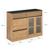 SoBuy FSB99-N Buffet Bas Multifonction avec 3 Portes et 3 Tiroirs, Meuble Rangement pour Cuisine, Salle à Manger ou Entrée, Naturel 112×40×89 cm